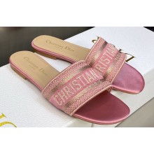 Dior Dway Flat Slides in Embroidered Cotton 45 2023
