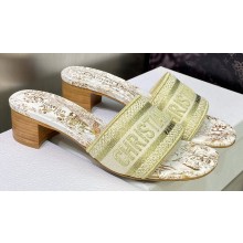 Dior Dway Heeled 4.5cm Slides in Embroidered Cotton 22 2023
