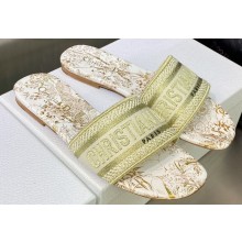 Dior Dway Flat Slides in Embroidered Cotton 26 2023