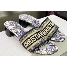 Dior Dway Heeled 4.5cm Slides in Embroidered Cotton 23 2023