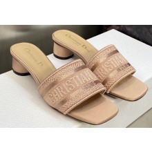 Dior Dway Heeled 4.5cm Slides in Embroidered Cotton 49 2023