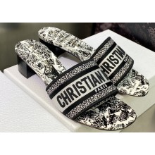 Dior Dway Heeled 4.5cm Slides in Embroidered Cotton 20 2023
