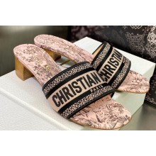 Dior Dway Heeled 4.5cm Slides in Embroidered Cotton 19 2023