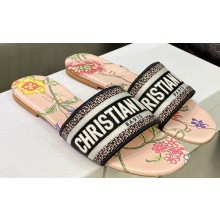 Dior Dway Flat Slides in Embroidered Cotton 18 2023