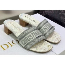 Dior Dway Heeled 4.5cm Slides in Embroidered Cotton 17 2023