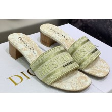 Dior Dway Heeled 4.5cm Slides in Embroidered Cotton 02 2023