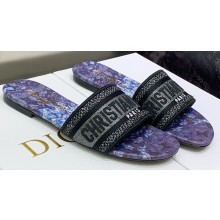 Dior Dway Flat Slides in Embroidered Cotton 15 2023