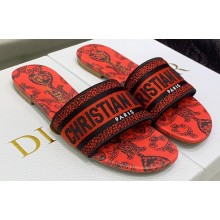 Dior Dway Flat Slides in Embroidered Cotton 09 2023