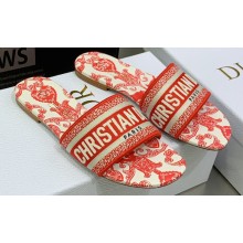 Dior Dway Flat Slides in Embroidered Cotton 07 2023