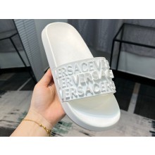 Versace Logo Lettering Rubber pool Slides White 2023