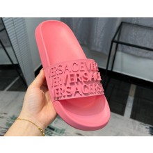 Versace Logo Lettering Rubber pool Slides Pink 2023