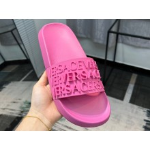 Versace Logo Lettering Rubber pool Slides Fuchsia 2023