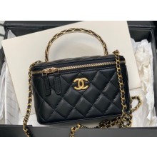 Chanel Lambskin Clutch with Chain Bag Black with Top Handle AP3383 2023