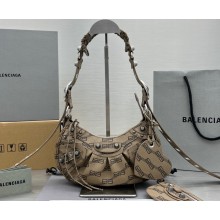 Balenciaga Le Cagole XS Shoulder Bag in BB Monogram Canvas Brown/Black