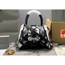 Balenciaga SneakerHead Small Handbag in black and white mixed fabric and fake leather