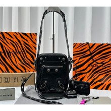 Balenciaga Le Cagole Men Crossbody Bag in Arena lambskin Black