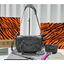 Balenciaga Le Cagole Men XS Flap Bag in Arena lambskin Gray