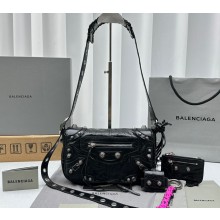 Balenciaga Le Cagole Men XS Flap Bag in Arena lambskin Black