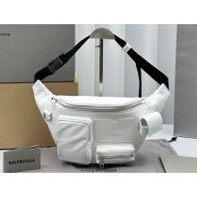 Balenciaga Superbusy Beltpack Bag in White Arena lambskin