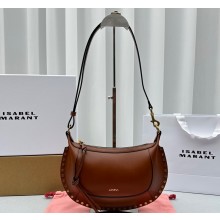 Isabel Marant Oskan Moon Grained Leather Shouder Bag Brown