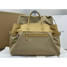 The Row Margaux 17 Inside-Out Bag in Canvas and Leather 1835 Beige