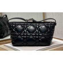 Dior Medium DiorTravel Nomad Pouch bag in Macrocannage Calfskin Black