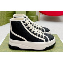 Gucci Heel 5.3cm GG canvas high top Women/Men Sneakers 01 2023