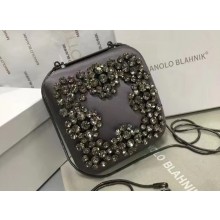 Manolo Blahnik Hangi Swarovski Silk Square Clutch Bag 08