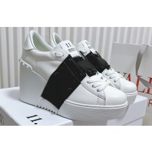 Valentino Heel 9cm platform 3cm Open Disco wedge Sneakers in calfskin White/Black 2023
