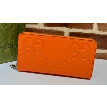 Gucci Jumbo GG zip around wallet 739484 Orange 2023