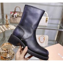 Miu Miu leather booties 5U795D Black 2023