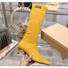 Miu Miu Heel 4cm Stretch leather boots Suede Yellow 2023