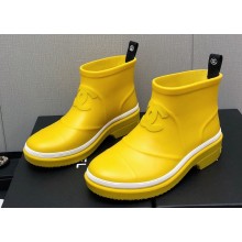 Chanel Front CC Logo Short Boots Yellow 2023