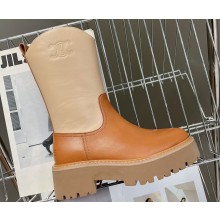 Celine Short Boots WITH TRIOMPHE In Calfskin Brown 2023
