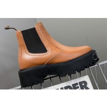 Celine Chelsea Boots In Calfskin and Studded Outsole Brown 2023