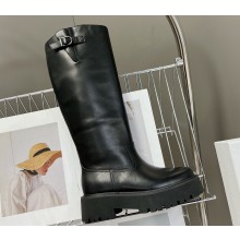 Celine Buckled High Boots In Calfskin Black 2023