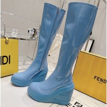 Fendi patent leather Fashion Show boots Blue 2023