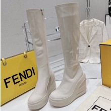 Fendi patent leather Fashion Show boots White 2023