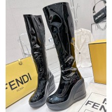 Fendi patent leather Fashion Show boots Black 2023