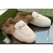 Gucci Princetown Fur Shearling Lamb Slippers White 2023