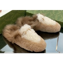 Gucci Princetown Fur Shearling Lamb Slippers White/Beige 2023