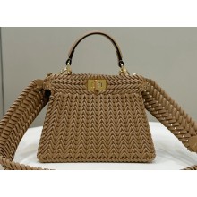 Fendi Peekaboo Iseeu Petite Bag in interlace leather Brown 2023