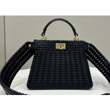 Fendi Peekaboo Iseeu Petite Bag in interlace leather Black 2023