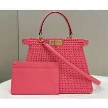 Fendi Peekaboo Iseeu Medium Bag in interlace leather Pink 2023