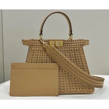 Fendi Peekaboo Iseeu Medium Bag in interlace leather Brown 2023