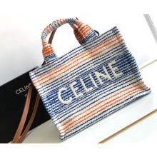 Celine Small Cabas Thais Bag In Striped Textile With Celine 199162 Multicolor 2023