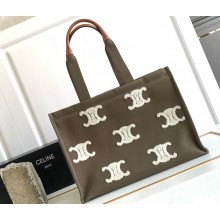 Celine Large Cabas Thais Bag in Gabardine with Triomphe bouclette 196762 2023