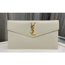 Saint Laurent uptown pouch in Smooth leather 565739 White