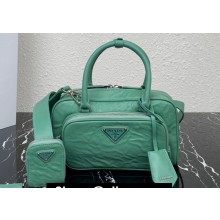 Prada Antique nappa leather multi-pocket top-handle bag 1bb099 Green 2023