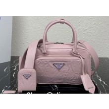Prada Antique nappa leather multi-pocket top-handle bag 1bb099 Pink 2023